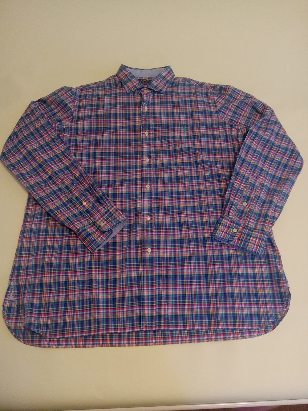 Polo by Ralph Lauren Men Cotton Stretch Multicolor Plaid Button-Down Shirt XXL